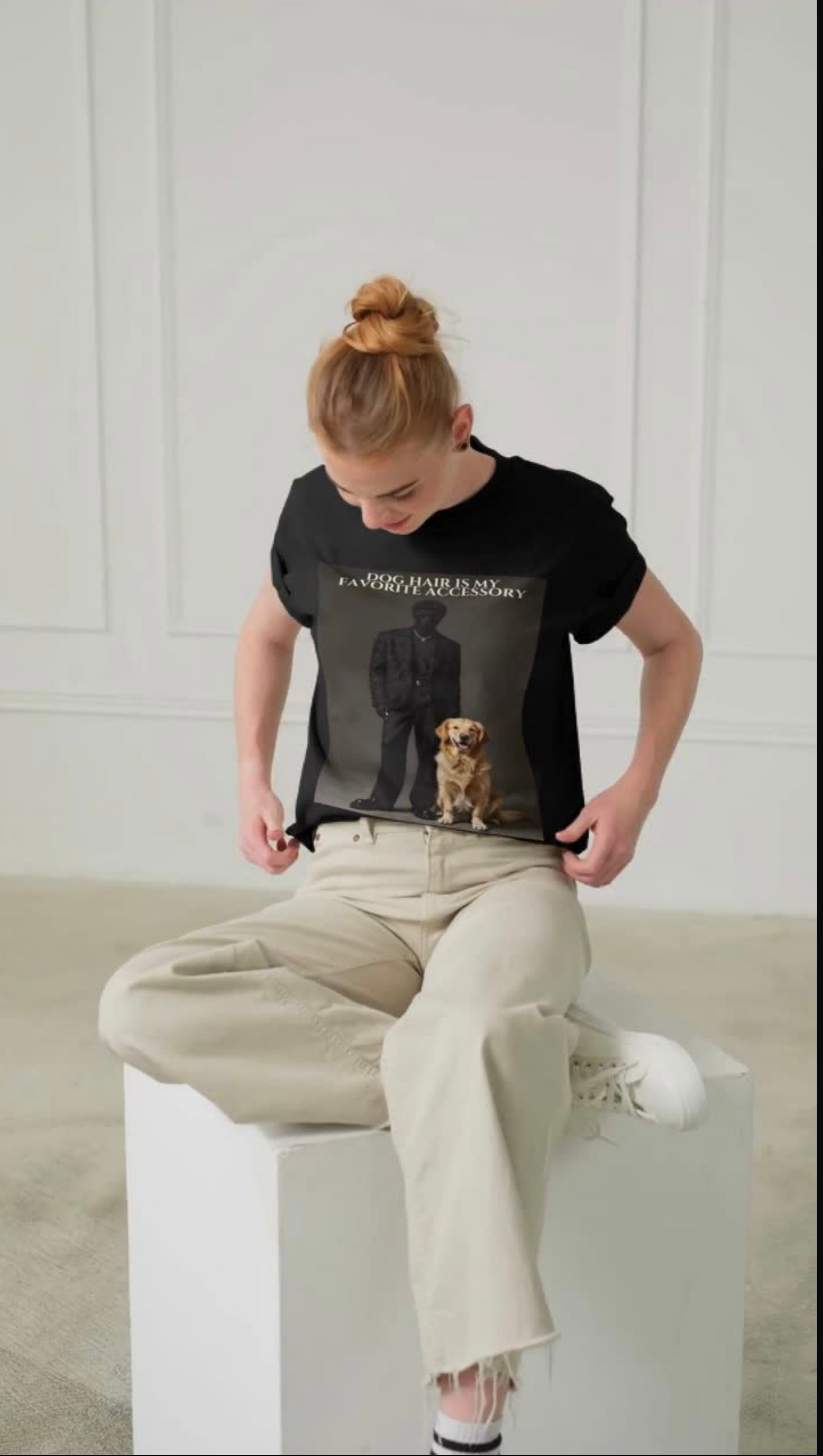 Dog Hair Is My Favorite Accessory" Back-Print Graphic Tee