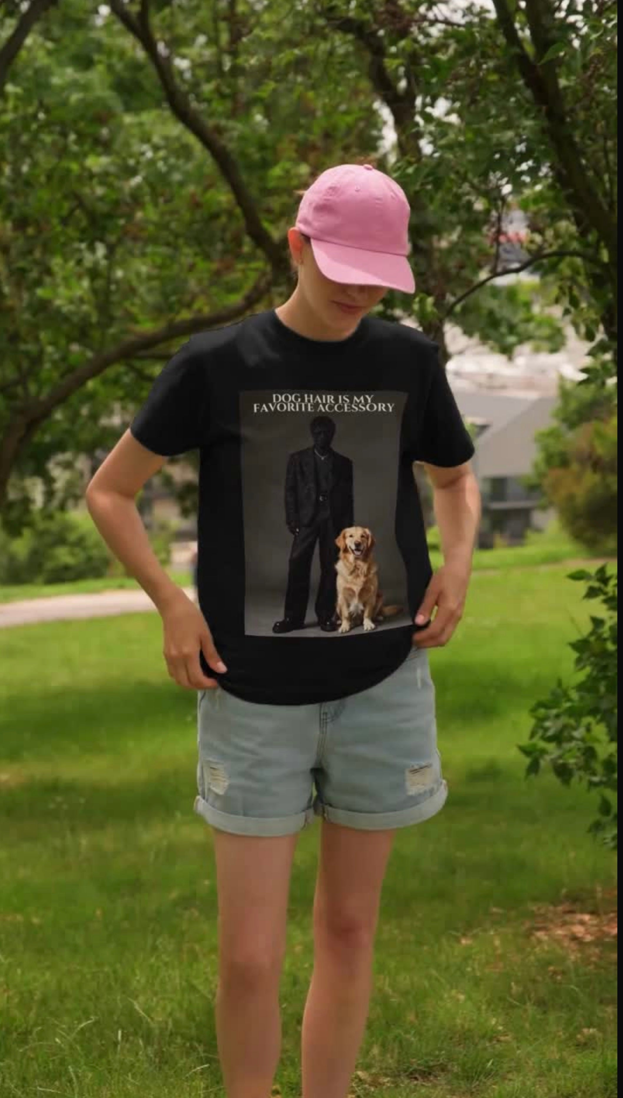 Dog Hair Is My Favorite Accessory" Back-Print Graphic Tee