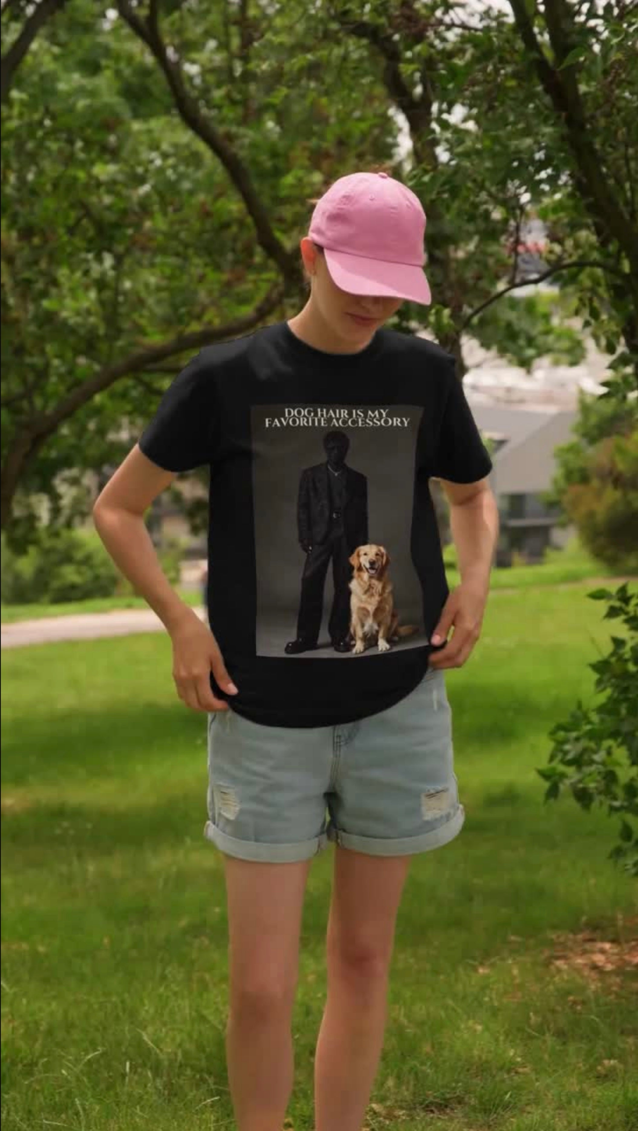 Dog Hair Is My Favorite Accessory" Back-Print Graphic Tee