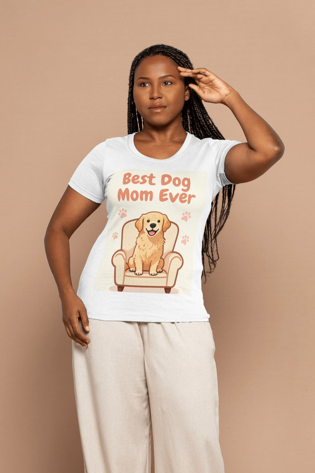 Best Dog Mom Ever - Premium Cartoon Dog T-Shirt