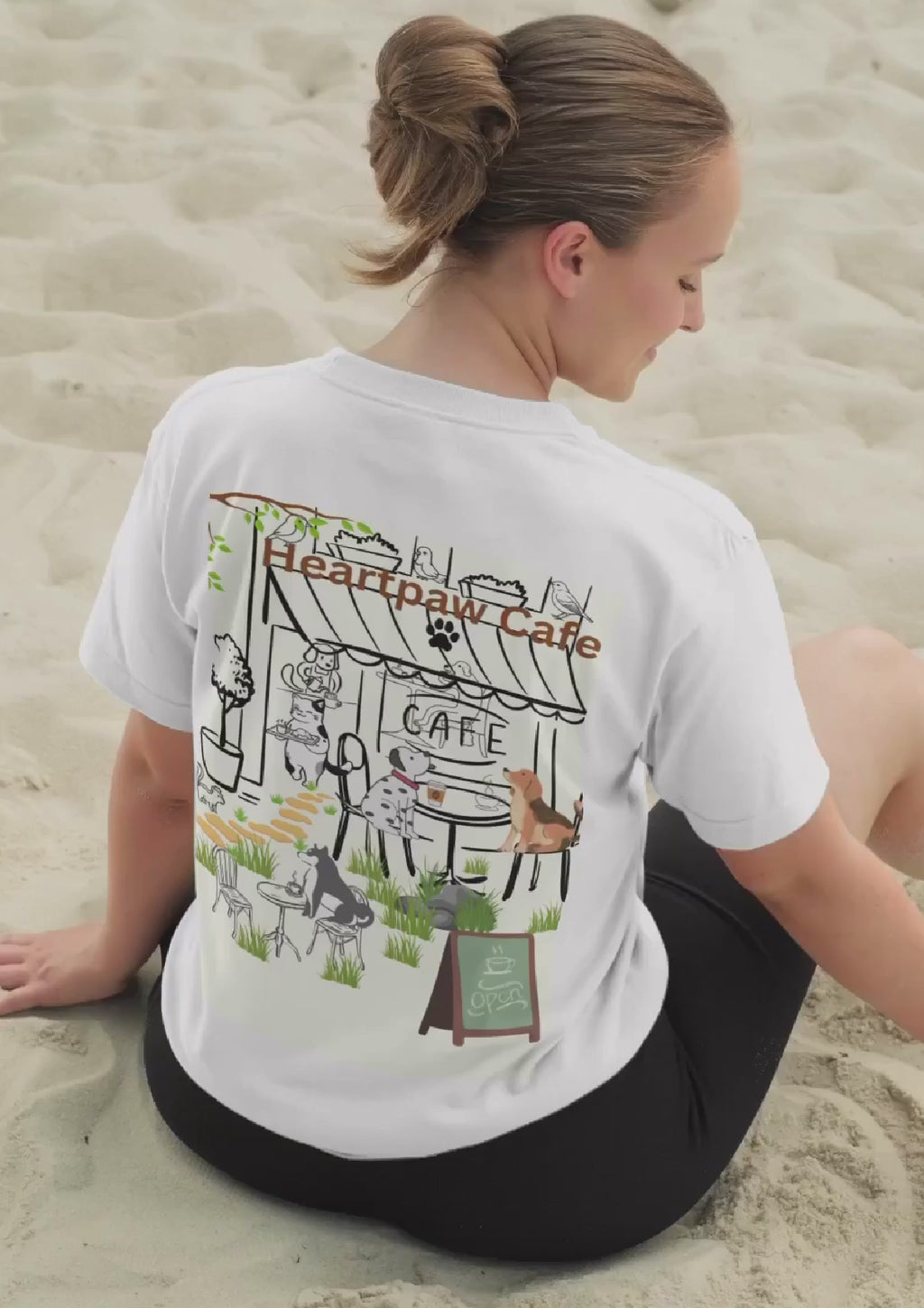 HeartPaw Cafe T-Shirt – Dog & Cat Lover Coffee Shop Graphic Tee
